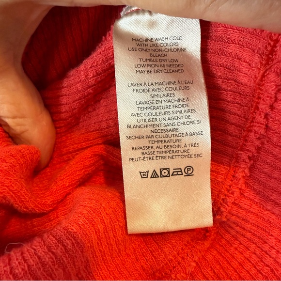 We The Free Vibrant Coral Mock Neck Sweater - Picture 3 of 5